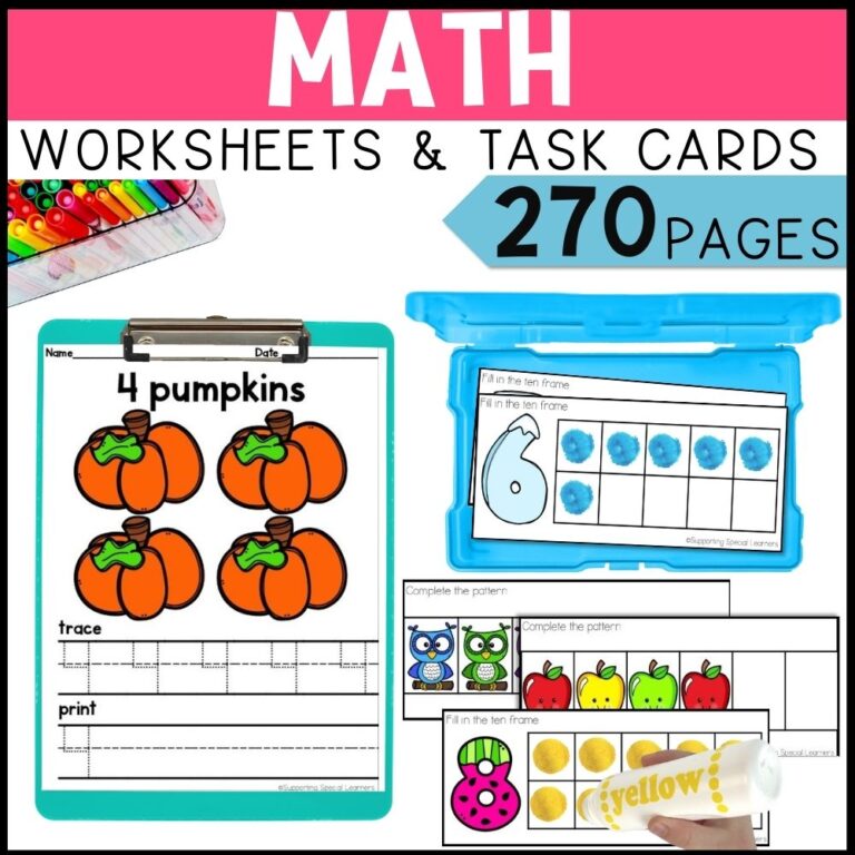 seasonal math and literacy centers math worksheets and task cards