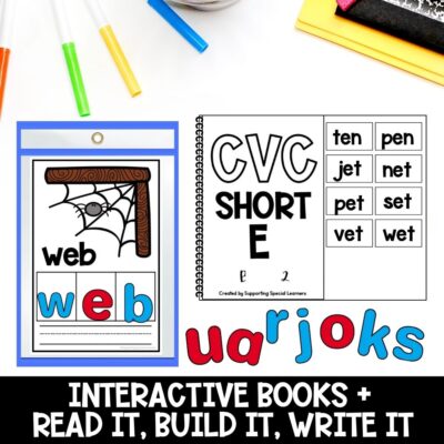 short e cvc words interactive books