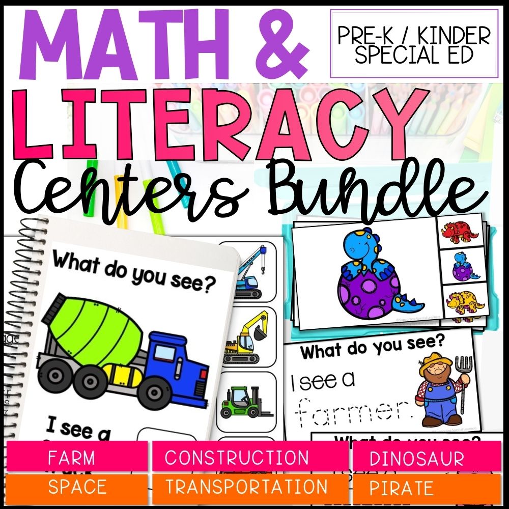 six themes math and literacy centers cover