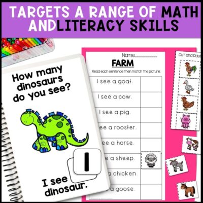 six themes math and literacy centers targeting math and literacy skills
