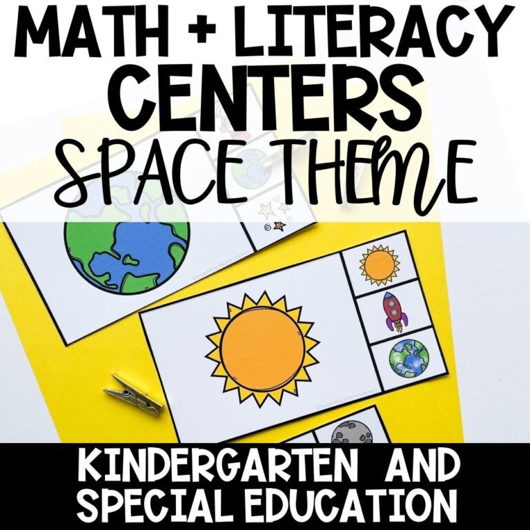 space theme math and literacy centers cover
