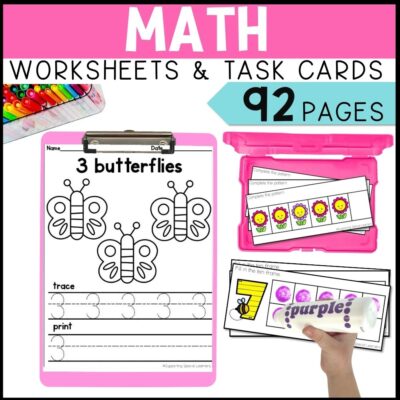 spring math and literacy centers math worksheets and task cards