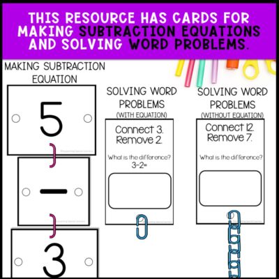 subtraction linking chains cards