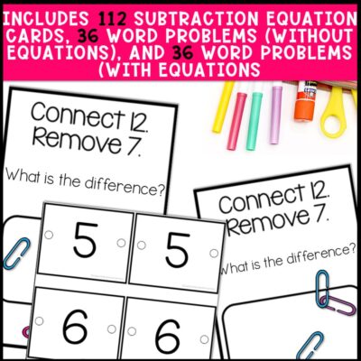 subtraction linking chains equations and word problems