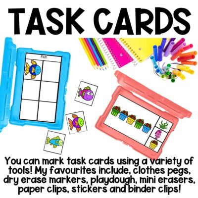summer task boxes & boom cards task cards