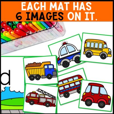 transportation sorting activities 6 images each mat