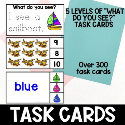 vehicle theme math and literacy centers task cards