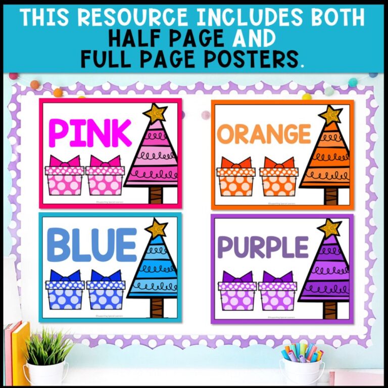 winter theme colors bundle half page and full page posters