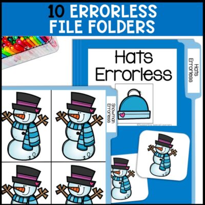 winter themed errorless learning errorless file folders