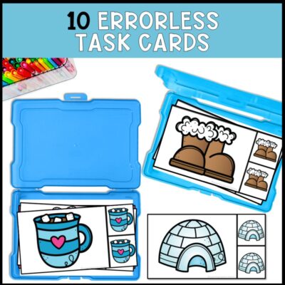 winter themed errorless learning errorless task cards
