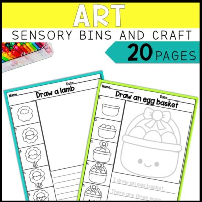easter math, literacy & art sensory bins and craft