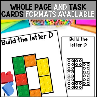 fine motor activity building blocks whole page and task cards formats