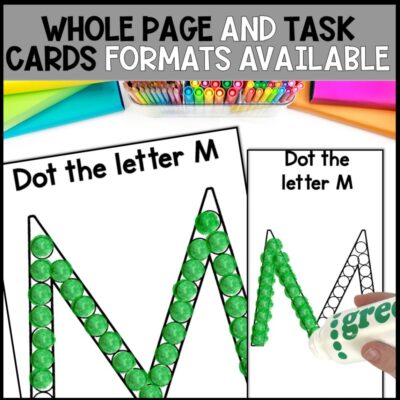 fine motor activity dabbing dotting whole page and task cards formats