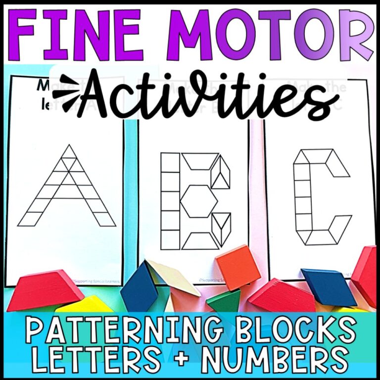 fine motor activity patterning blocks cover