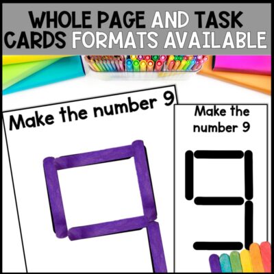 fine motor activity popsicle sticks whole page and task cards formats
