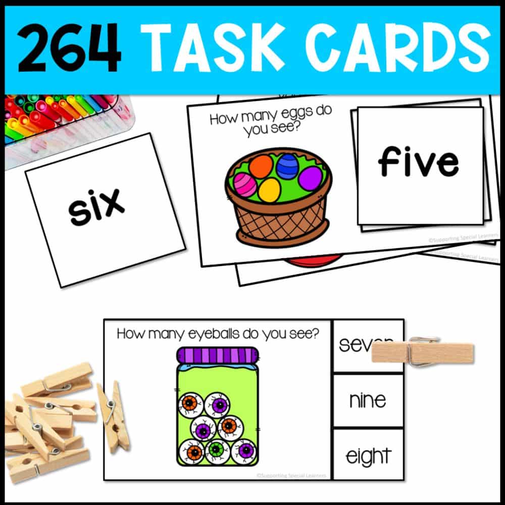 holiday themed counting to 10 264 task cards