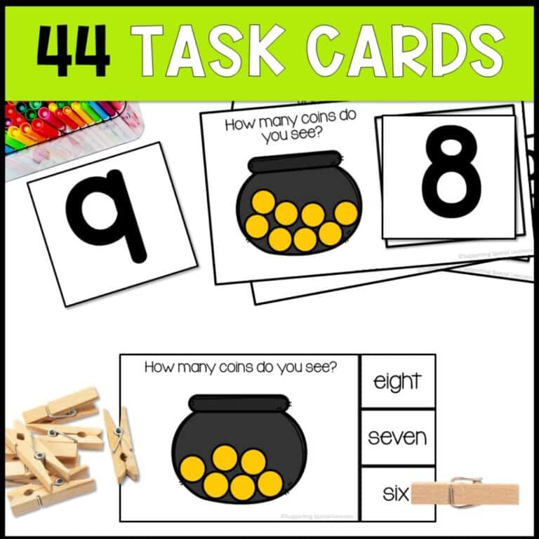 st. patrick's day counting 0 to 10 44 task cards