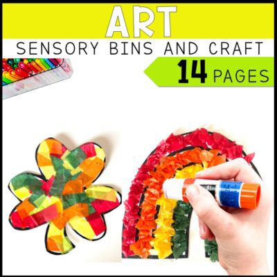 st. patrick's math, literacy & art sensory bins and craft