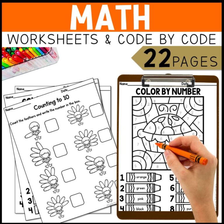 thanksgiving math, literacy & art activities math worksheets