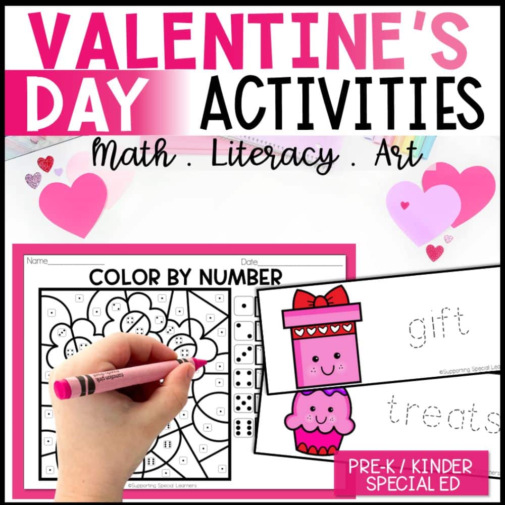 valentine's math, literacy & art cover