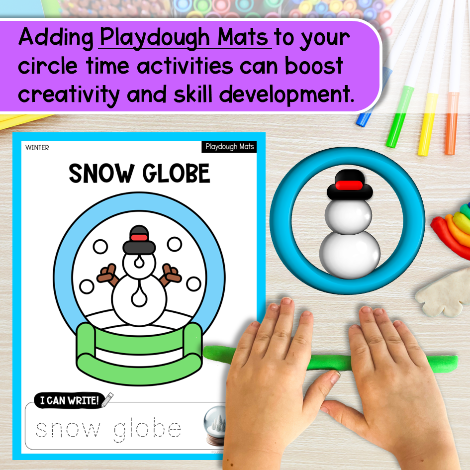 adding playdough mats to circle time activities