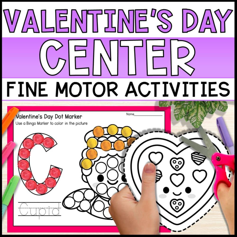 valentine's day centers bundle - fine motor activities & worksheets